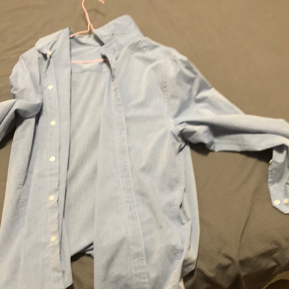 Men's blue long-sleeved T-shirt